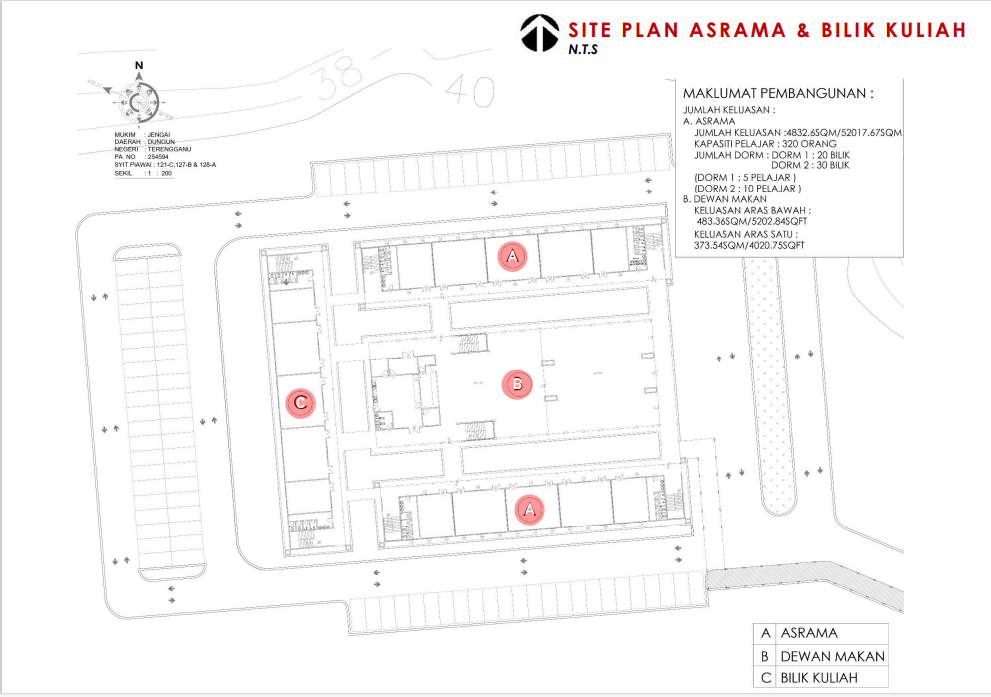 PLAN ASRAMA DAN BILIK KULIAH